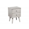 Alpine Furniture Flynn Mid Century Modern 2 Drawer Nightstand, Grey - Front Side Angle