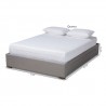 Baxton Studio Leni Upholstered Platform Storage Bed Frame - Light Grey - Queen