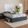 Baxton Studio Leni Upholstered Platform Storage Bed Frame - Dark Grey