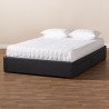 Baxton Studio Leni Upholstered Platform Storage Bed Frame - Dark Grey