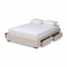 Baxton Studio Leni Upholstered Platform Storage Bed Frame - Beige