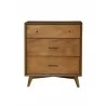 Alpine Furniture Flynn Mid Century Modern 3 Drawer Small Chest in Acorn - Front - Alpine Furniture Flynn Mid Century Modern 3 Drawer Small Chest in Acorn - Front