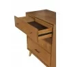 Alpine Furniture Flynn Mid Century Modern 3 Drawer Small Chest in Acorn - Drawer Opened - Alpine Furniture Flynn Mid Century Modern 3 Drawer Small Chest in Acorn - Drawer Opened