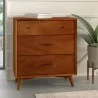 Alpine Furniture Flynn Mid Century Modern 3 Drawer Small Chest in Acorn - Lifestyle - Alpine Furniture Flynn Mid Century Modern 3 Drawer Small Chest in Acorn - Lifestyle