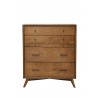 Alpine Furniture Flynn Mid Century Modern 4 Drawer Chest in Acorn - Front