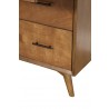 Alpine Furniture Flynn Mid Century Modern 4 Drawer Chest in Acorn - Leg Close-up