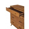 Alpine Furniture Flynn Mid Century Modern 4 Drawer Chest in Acorn - Drawer Close-up