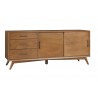 Flynn Large TV Console in Acorn - Angled with Drawers Closed