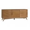 Flynn Large TV Console in Acorn - Angled with Drawers Closed - Flynn Large TV Console in Acorn - Angled with Drawers Closed