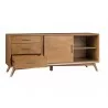Flynn Large TV Console in Acorn - Angled with Opened Drawers - Flynn Large TV Console in Acorn - Angled with Opened Drawers