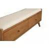 Alpine Furniture Flynn Bench in Acorn - Angled Drawer View - Alpine Furniture Flynn Bench in Acorn - Angled Drawer View