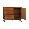 Alpine Furniture Flynn Accent Cabinet in Walnut - Drawer Opened
