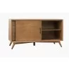 Alpine Furniture Flynn Small TV Console in Acorn - Front with Slider Opened - Alpine Furniture Flynn Small TV Console in Acorn - Front with Slider Opened