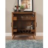 Flynn Small Bar Cabinet in Acorn - Drawers Opened