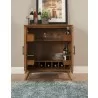 Flynn Small Bar Cabinet in Acorn - Drawers Opened - Flynn Small Bar Cabinet in Acorn - Drawers Opened