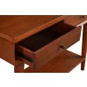 Alpine Furniture Flynn Console Table in Acorn - Top Angled Drawer View