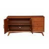 Alpine Furniture Flynn Sideboard in Acorn - Front and Opened - Alpine Furniture Flynn Sideboard in Acorn - Front and Opened