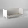 Alpine Furniture Flynn Mid Century Modern Twin Size Day Bed in White - Angled View - Alpine Furniture Flynn Mid Century Modern Twin Size Day Bed in White - Angled View