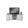 Flynn Large TV Console in White - Front with Television