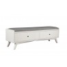 Alpine Furniture Flynn Bench in White - Angled View
