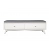 Alpine Furniture Flynn Bench in White - Front