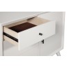 Alpine Furniture Flynn Accent Cabinet in White - Drawer Close-up