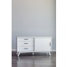 Alpine Furniture Flynn Small TV Console in White - Front