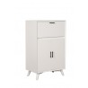 Alpine Furniture Flynn Large Bar Cabinet in White - Angled View