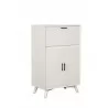 Alpine Furniture Flynn Large Bar Cabinet in White - Angled View - Alpine Furniture Flynn Large Bar Cabinet in White - Angled View