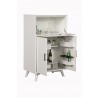 Alpine Furniture Flynn Large Bar Cabinet in White - Angled with Opened Drawers