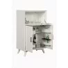 Alpine Furniture Flynn Large Bar Cabinet in White - Angled with Opened Drawers - Alpine Furniture Flynn Large Bar Cabinet in White - Angled with Opened Drawers