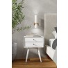 Alpine Furniture Flynn Small Nightstand in White - Lifestyle