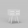 Alpine Furniture Flynn Small Nightstand in White - Angled