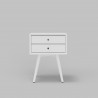 Alpine Furniture Flynn Small Nightstand in White - Front