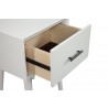 Alpine Furniture Flynn End Table In White - Drawer Opened