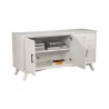 Alpine Furniture Flynn Sideboard in White - Opened Drawer with Contents