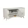 Alpine Furniture Flynn Sideboard in White - Opened Drawer with Contents - Alpine Furniture Flynn Sideboard in White - Opened Drawer with Contents