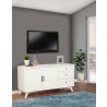 Alpine Furniture Flynn Sideboard in White - Lifestyle with TV
