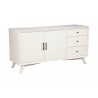 Alpine Furniture Flynn Sideboard in White - Angled and Closed