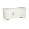 Alpine Furniture Flynn Sideboard in White - Angled and Closed - Alpine Furniture Flynn Sideboard in White - Angled and Closed