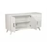 Alpine Furniture Flynn Sideboard in White - Angled and Opened Drawer - Alpine Furniture Flynn Sideboard in White - Angled and Opened Drawer