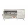 Alpine Furniture Flynn Sideboard in White - Front and Opened 