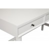 Alpine Furniture Flynn Large Desk in White - Top Angled Drawer