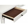 Alpine Furniture Flynn Large Desk in White - Opened Drawer