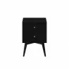 Alpine Furniture Flynn Nightstand in Black - Front - Alpine Furniture Flynn Nightstand in Black - Front