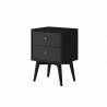 Alpine Furniture Flynn Nightstand in Black - Angled View - Alpine Furniture Flynn Nightstand in Black - Angled View