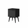 Alpine Furniture Flynn Nightstand in Black - Angled View - Alpine Furniture Flynn Nightstand in Black - Angled View