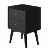 Alpine Furniture Flynn Nightstand in Black - Angled - Alpine Furniture Flynn Nightstand in Black - Angled