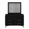Alpine Furniture Flynn Dresser in Black - Front with Mirror