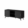 Flynn Large TV Console in Black -  Angled View - Flynn Large TV Console in Black -  Angled View